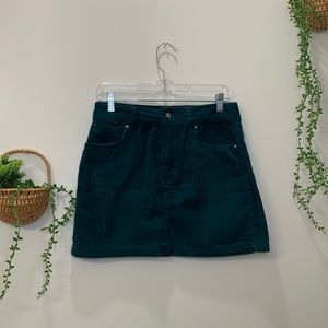 Teal denim/corduroy skirt